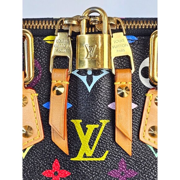 LOUIS VUITTON Multicolor Alma PM LV Murakami Black Monogram Bag Rare 2011 Italy - Picture 11 of 16
